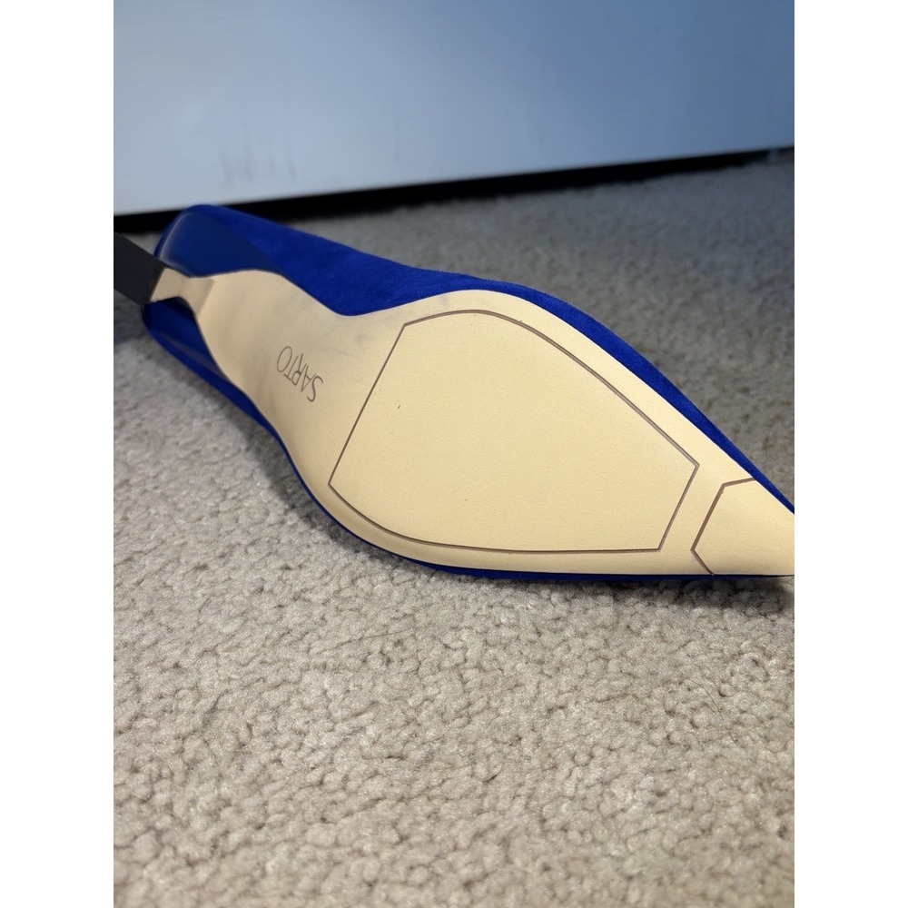 Franco Sarto Cobalt Blue Suede Pointed Toe Flats Leather Size 8.5 - Picture 7 of 10